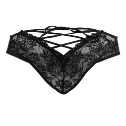 CandyMan Thong Dentelle Pothios Noir